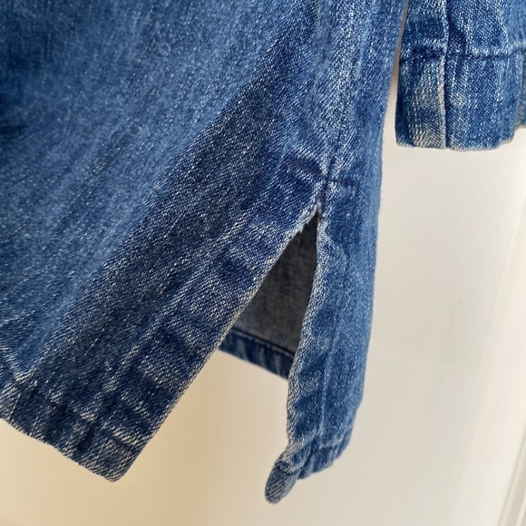 Coldwater Creek Patchwork denim jacket Womens M Overshirt Barn chore Tunic - Picture 9 of 14